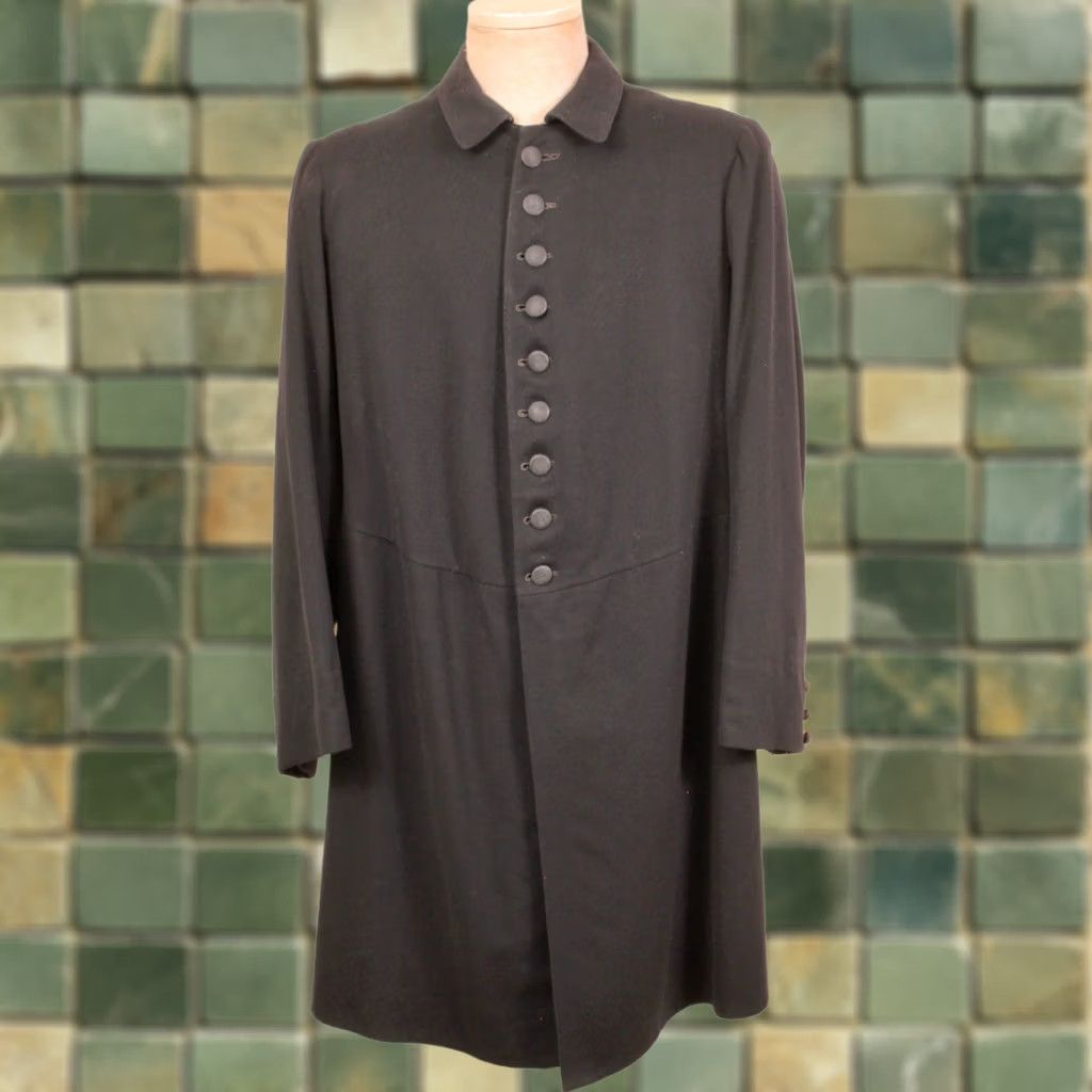 Vintage Edwardian Frock Coat Men’s Black Wool Vintage 1900s Size M Late Victorian Edwardian Coat Mens Size US M / EU 48-50 / 2 - 1 Thumbnail