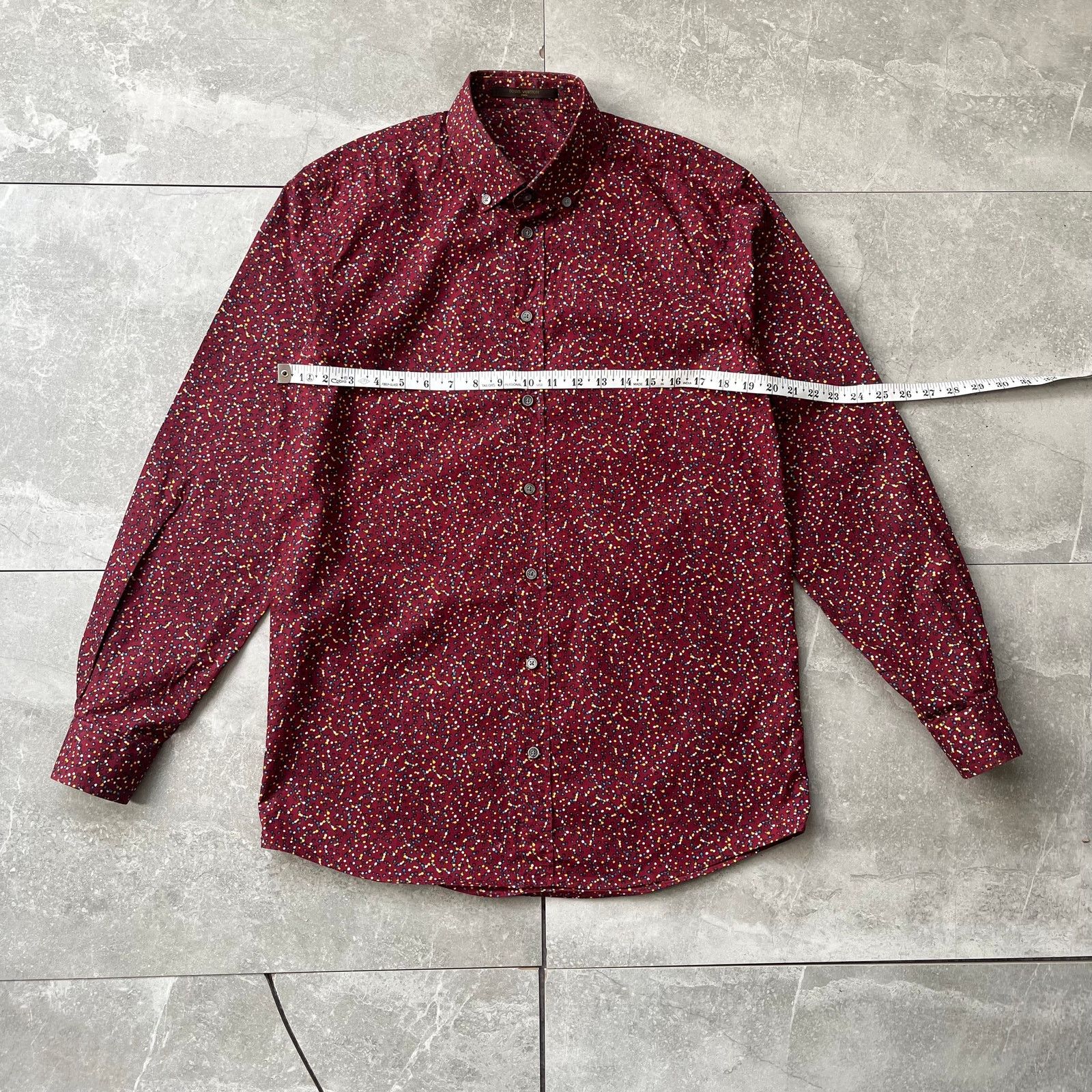 Louis Vuitton Louis Vuitton dot Print Button‑Up Shirt – Burgundy – Size M Size US M / EU 48-50 / 2 - 8 Thumbnail