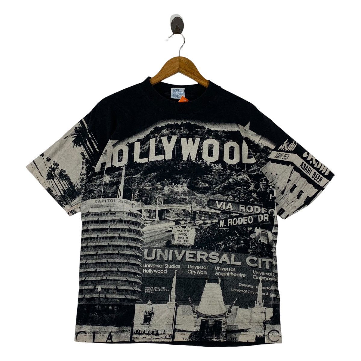 All Sport Vintage 90s HOLLYWOOD Full printed allsport tag tee Size US L / EU 52-54 / 3 - 1 Thumbnail