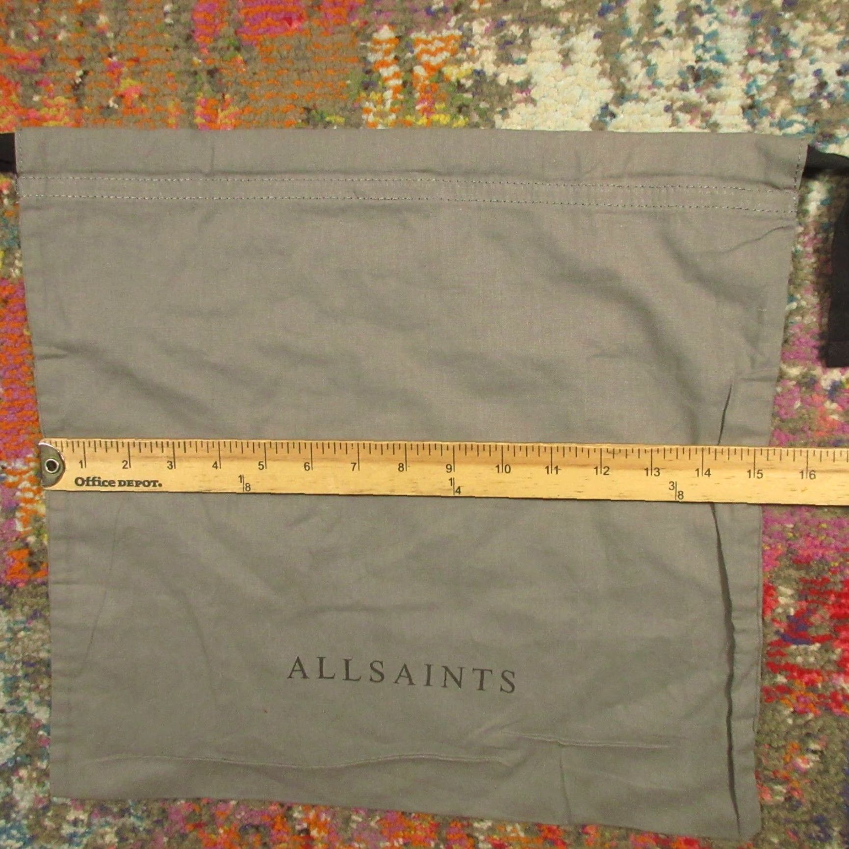 Allsaints ALL SAINTS Bag Cloth Gift Dust Bag Gray 15x15 Drawstrings Cotton Logo Unisex L EUC Size ONE SIZE - 5 Thumbnail