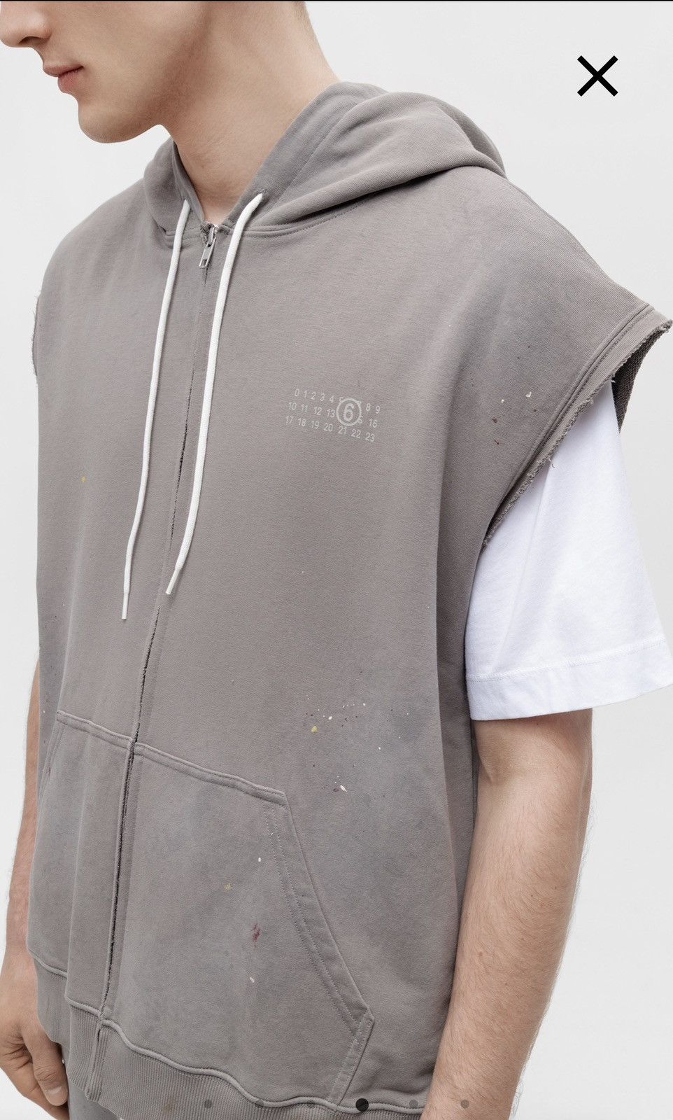 Maison Margiela Maison Margiela Paint-Splatter Sleeveless Zip Hoodie Size US L / EU 52-54 / 3 - 3 Thumbnail