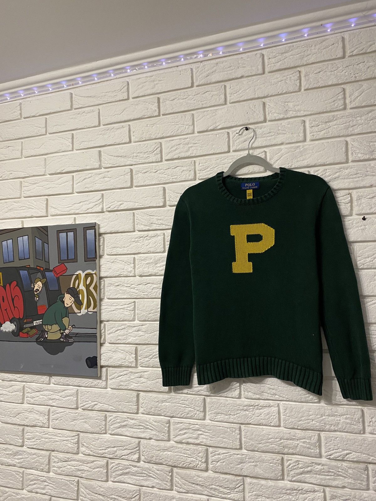 Polo Ralph Lauren Sweater Polo Ralph Lauren stretch knit top big P dark green Size S / US 4 / IT 40 - 1 Thumbnail