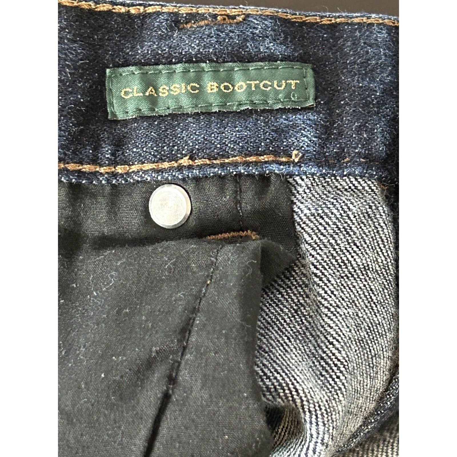 Denime LRL Lauren Jeans Ralph Lauren Jeans Bootcut Women’s Dark Washed Blue Mid Rise 8 Stretch Pockets 5-Pocket Denim Cotton Spandex Regular Fit Shirt? Size 30" / US 8 / IT 44 - 8 Thumbnail