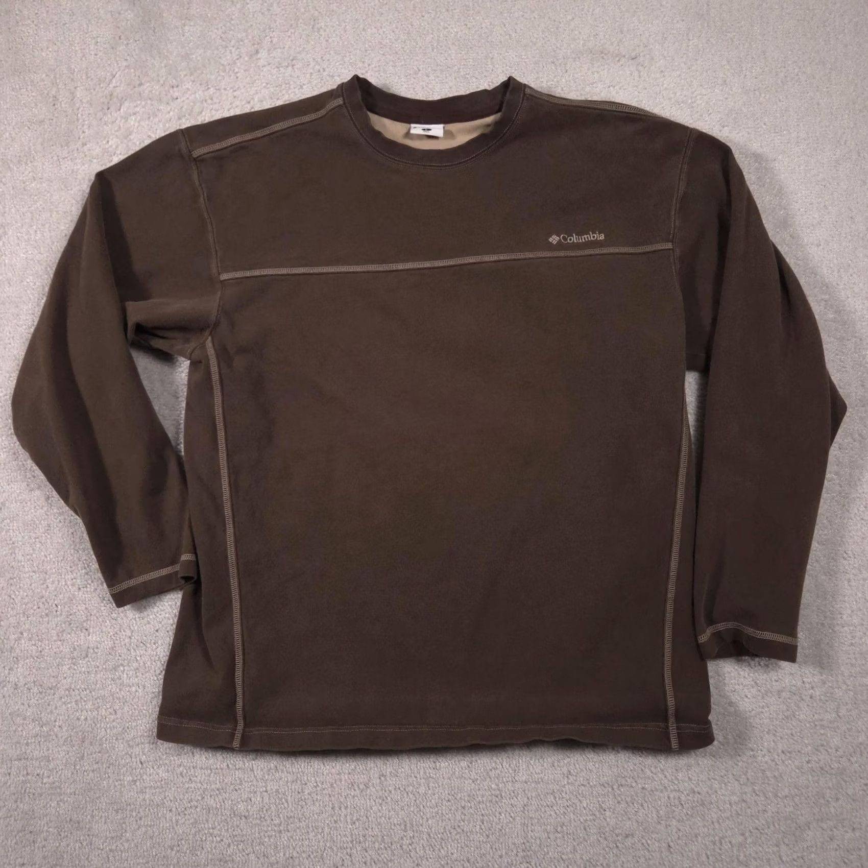 Logo 7 Columbia Sweatshirt Mens L Brown Crewneck Pullover Contrast Stitch Logo Shirt Mens Size US L / EU 52-54 / 3 - 2 Thumbnail