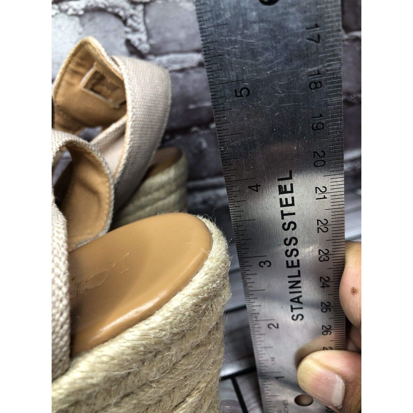 J.Crew J Crew Khaki Beige Fabric Buckle Ankle Strap Espadrilles San Size US 10 / IT 40 - 9 Thumbnail