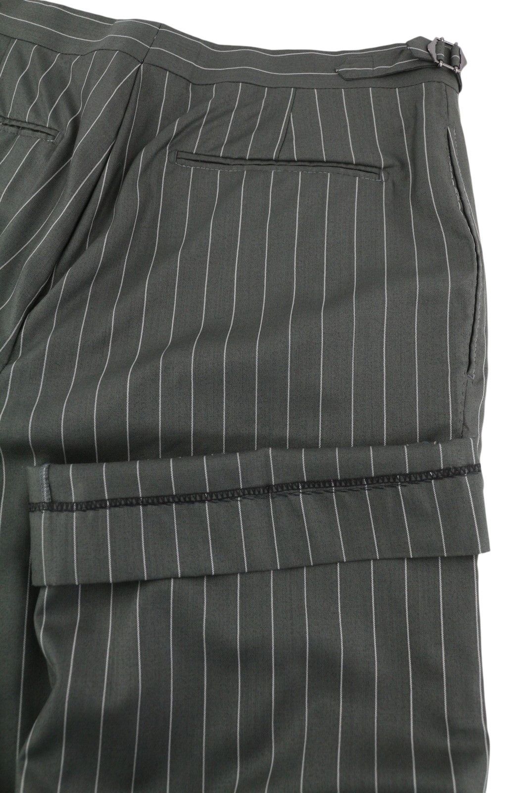 Suitsupply BRESCIA UK42L Grey Wool Silk Pinstripe Trousers 84339 Size 42L - 5 Thumbnail