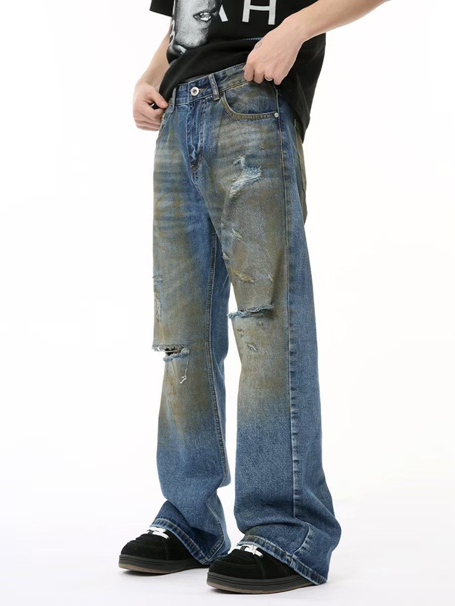 Japanese Brand × Jean Vintage micro flare ripped and distressed jeans Size US 32 / EU 48 - 3 Thumbnail
