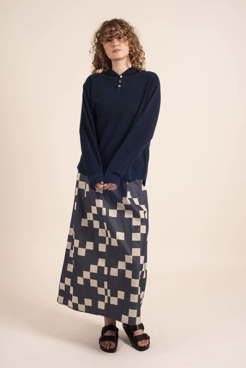 Blue Blue Japan BLUE BLUE JAPAN ichimatsu indigo check skirt Size 26" / US 2 / IT 38 - 7 Thumbnail