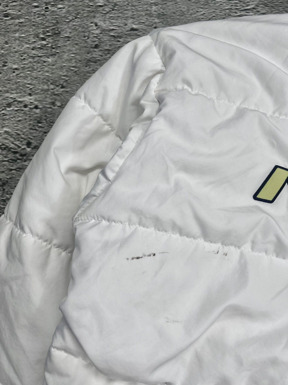 Nike × Vintage Nike vintage puffer jacket big logo white neon yellow 90s Size US S / EU 44-46 / 1 - 3 Thumbnail