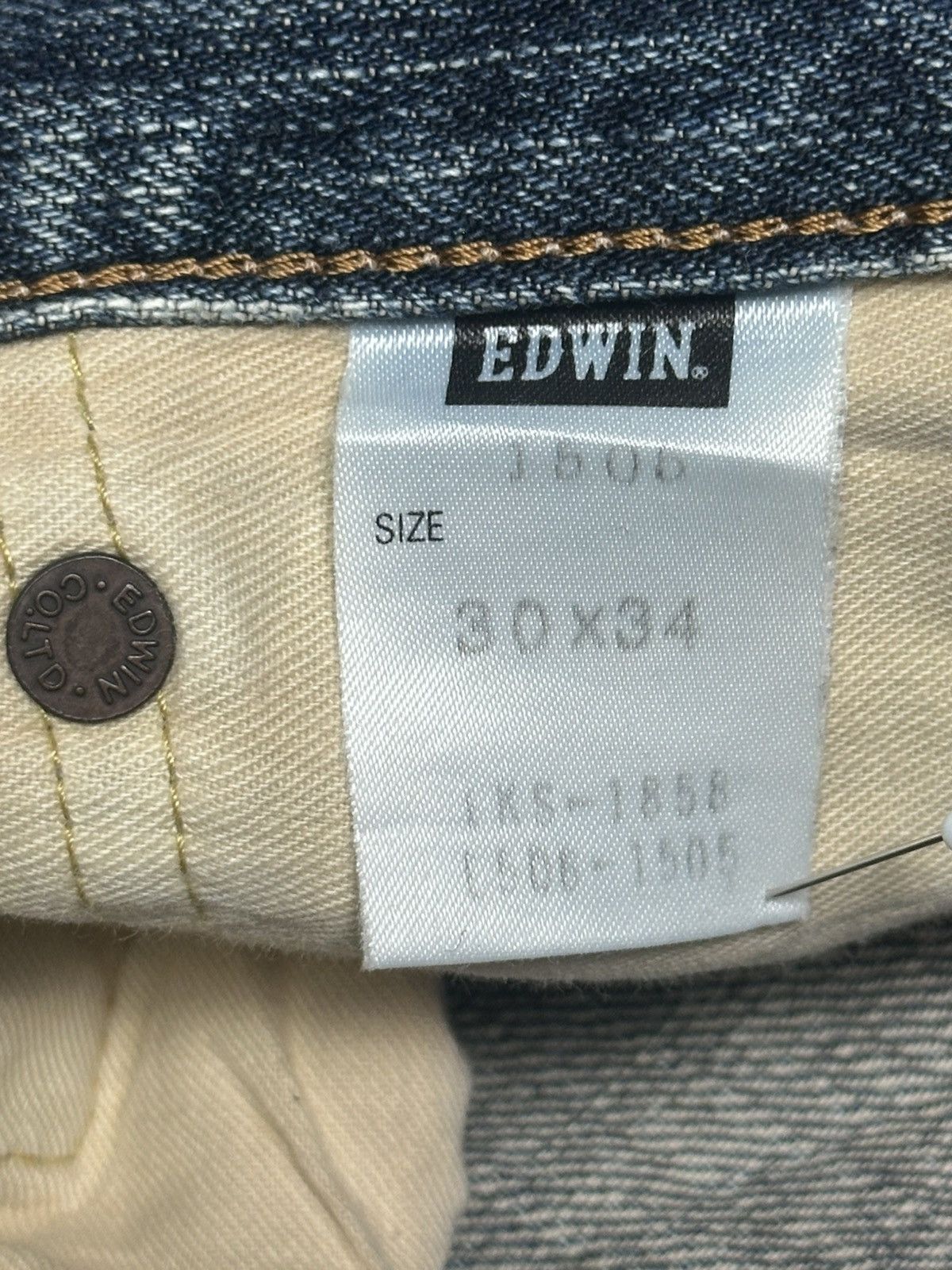 Edwin Vintage Insane Edwin 505z Orange Tab Selvedge Straight Jeans Size US 30 / EU 46 - 22 Thumbnail