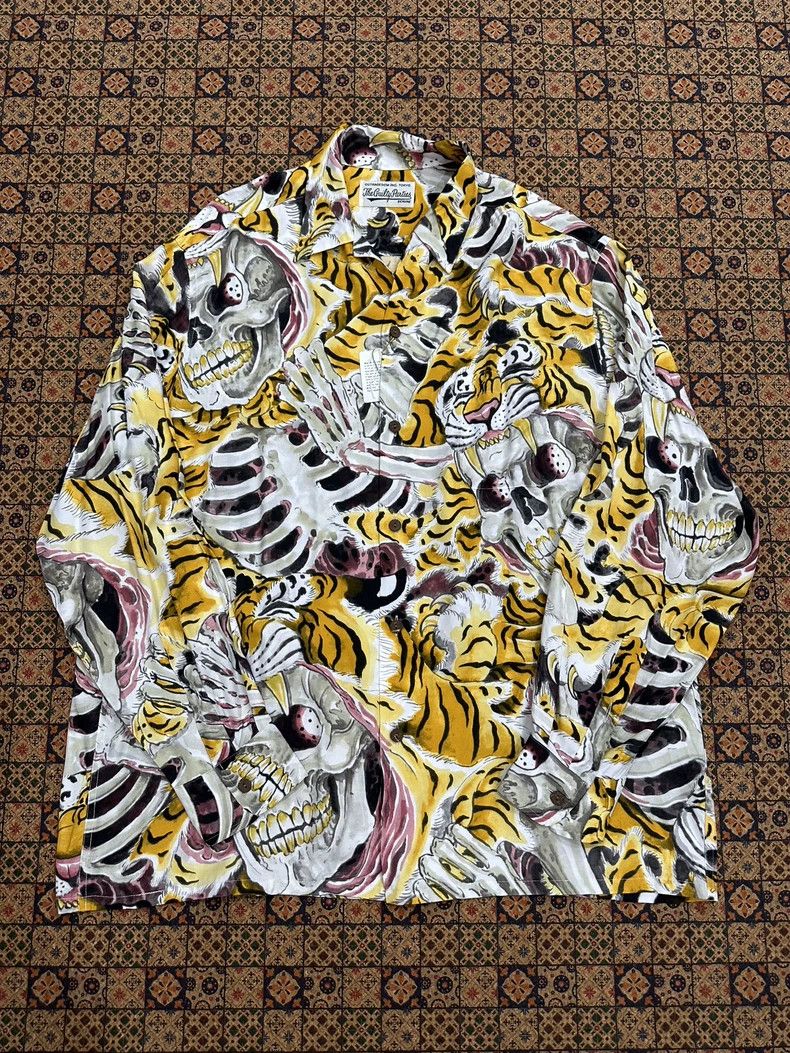 Wacko Maria WACKO MARIA Skull Tiger Hawaiian Long Sleeve Shirt- DMC Size US XL / EU 56 / 4 - 1 Thumbnail