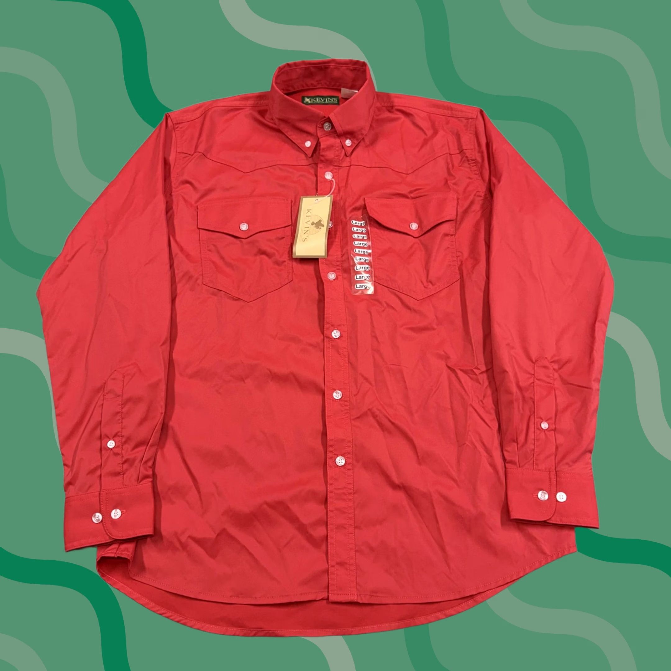Vintage Kevin's Plantation Collection Shirt Mens Large Red West Button Long Sleeve Size US L / EU 52-54 / 3 - 1 Thumbnail