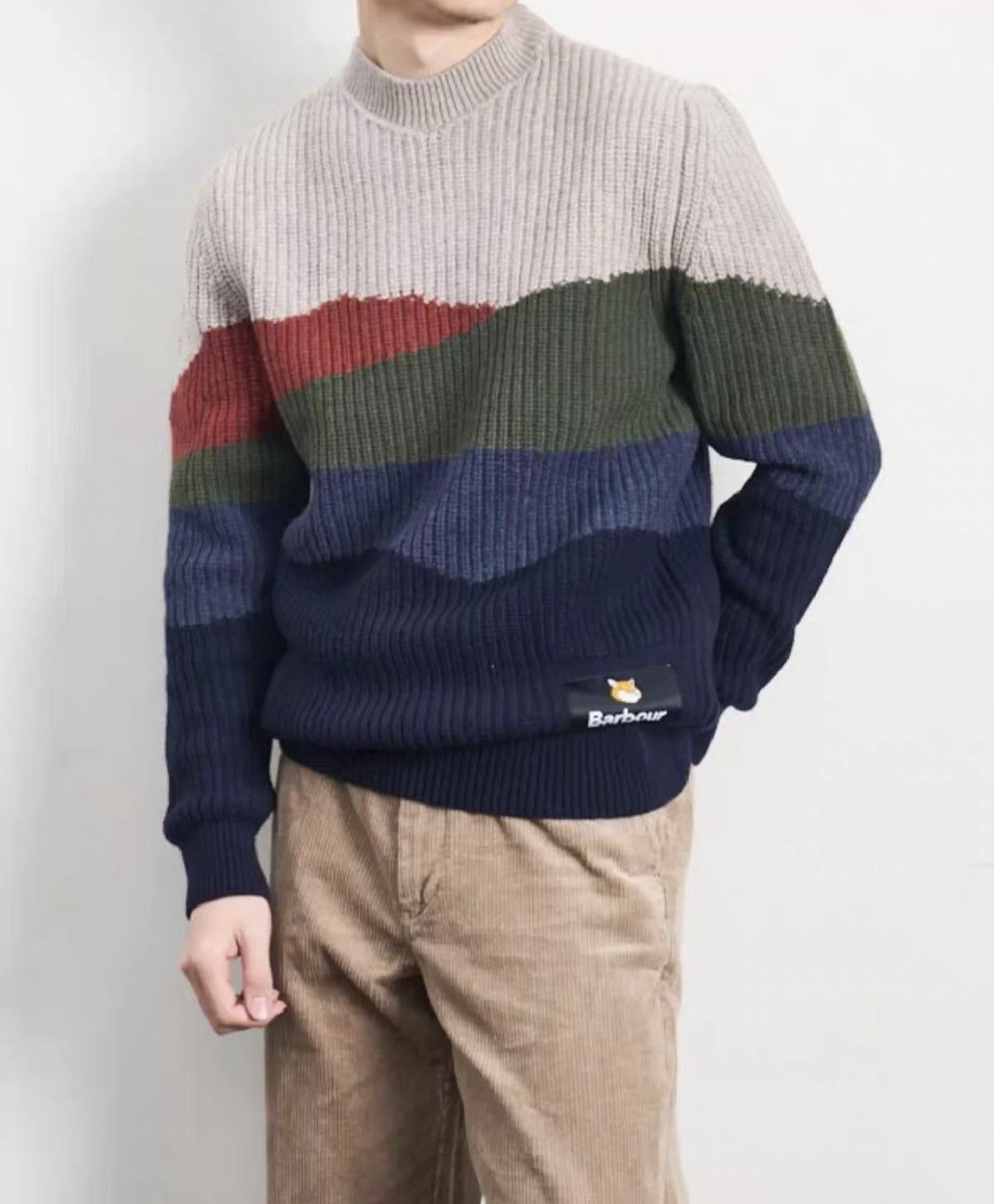 Barbour Barbour x Maison Kitsune Collab 100% Wool Sweater J44 Size US L / EU 52-54 / 3 - 6 Thumbnail