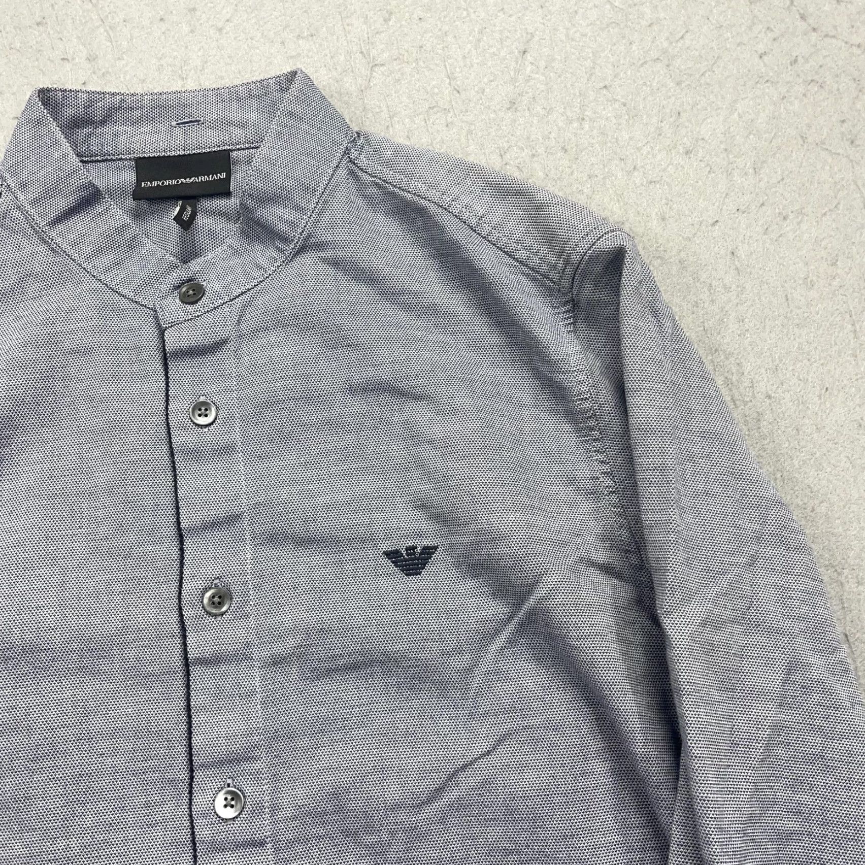 Emporio Armani Emporio Armani Shirt Mens Small Gray Regular Fit Button Down No Collar Dressy Size US S / EU 44-46 / 1 - 3 Thumbnail
