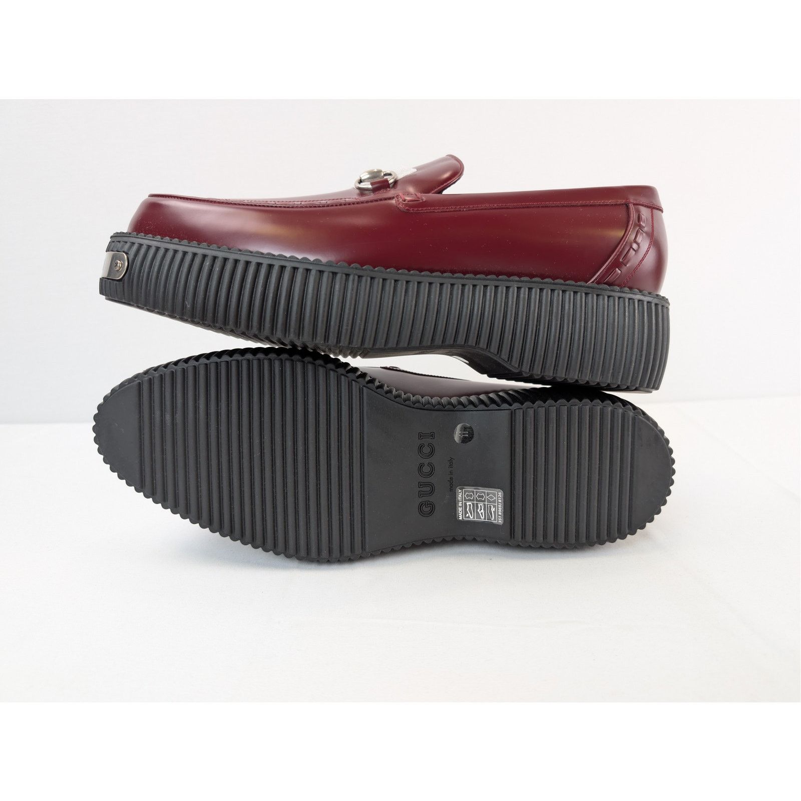 Gucci o1rshd1 Horsebit Creeper Loafer in Rosso Ancora Red leather Size US 11.5 / EU 44-45 - 14 Thumbnail