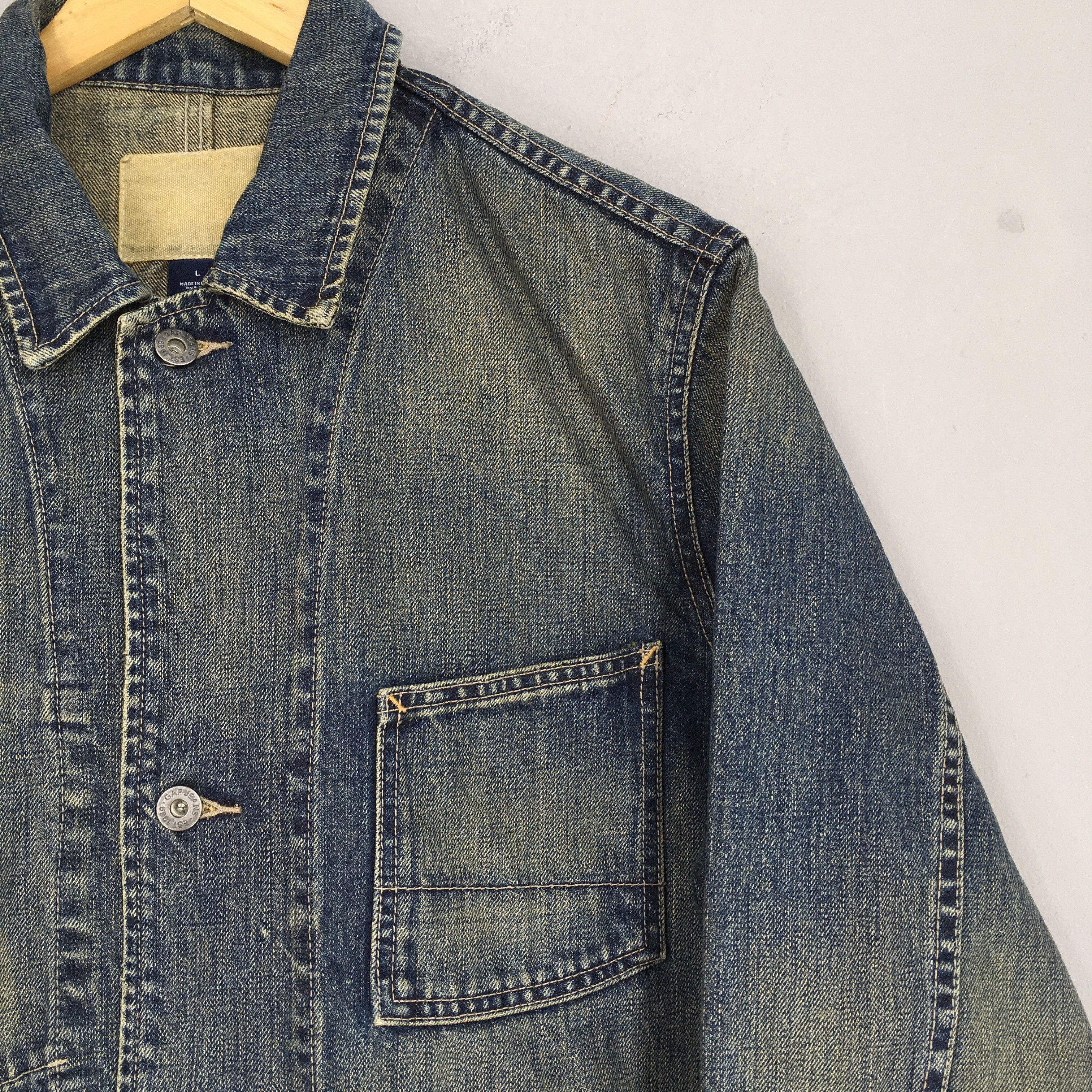 Gap Vintage 90s Gap American Denim Workers Chore Jacket Large Size US L / EU 52-54 / 3 - 2 Thumbnail