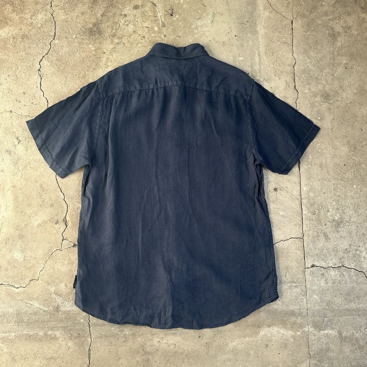 Emporio Armani Navy Emporio Armani Short Sleeve Shirt lined +cotton Size US L / EU 52-54 / 3 - 7 Thumbnail
