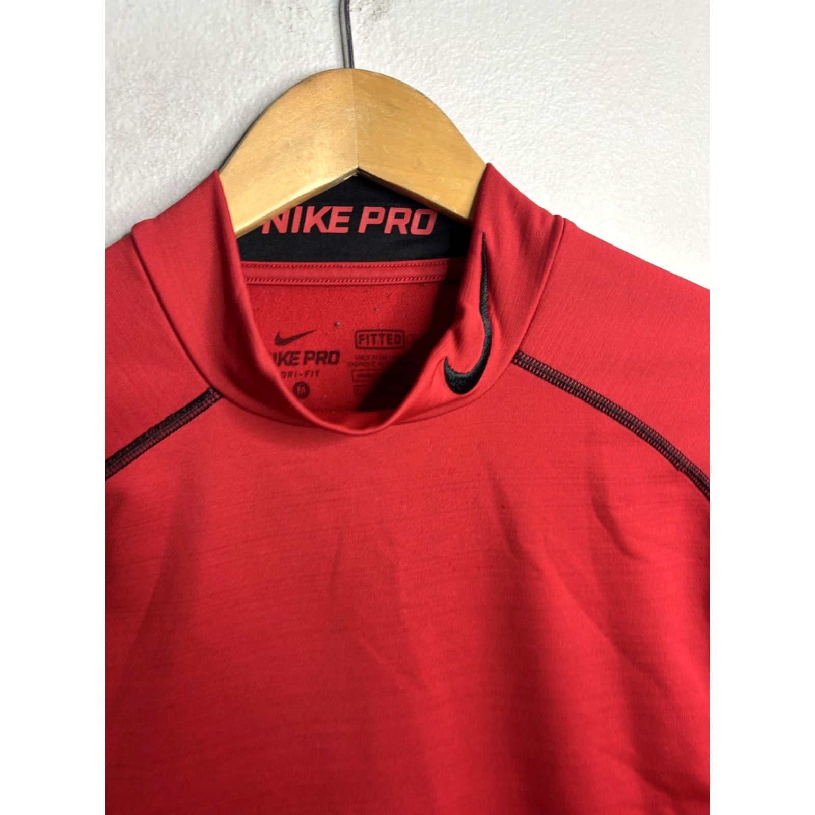 Nike Nike Pro Shirt Mens Medium Red Dri-FIT Fitted Long Sleeve Compression Athletic Size US M / EU 48-50 / 2 - 2 Thumbnail
