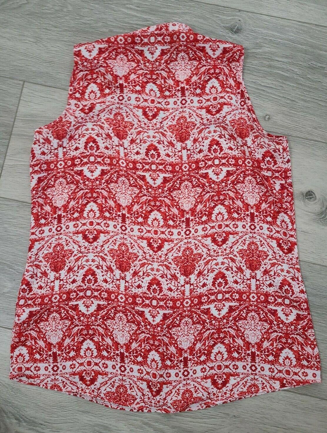 Designer Laundry By Shelli Segal Tank Top Small Blouse Red Sleeveless Size S / US 4 / IT 40 - 2 Thumbnail