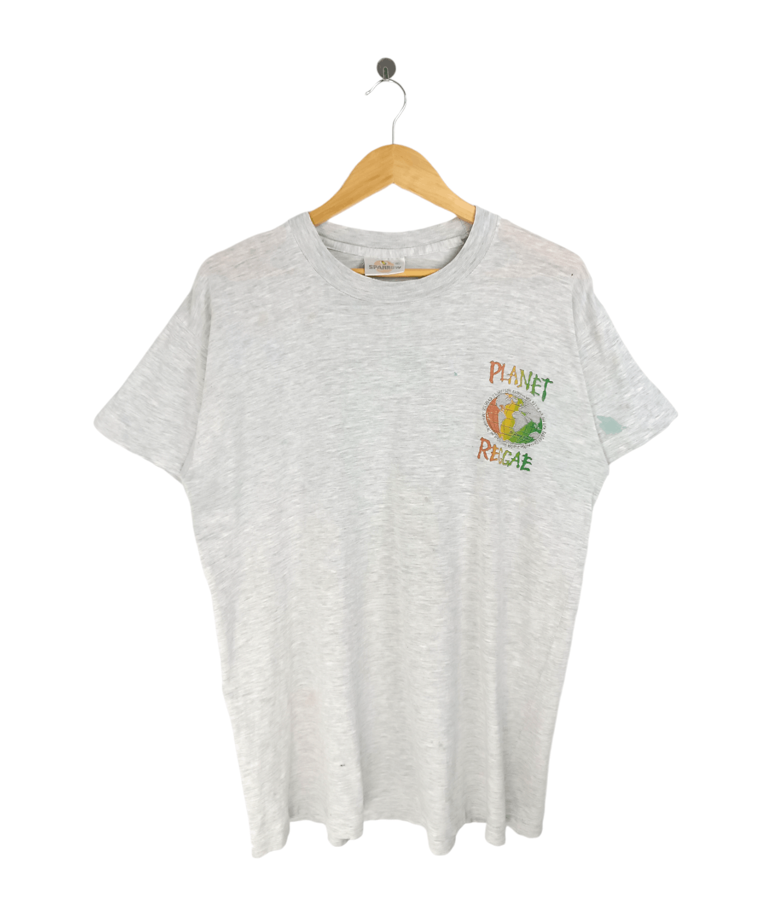 Rap Tees THRASHED FADED VINTAGE 90'S PLANET REGGAE GLOBE MARLEY 420 Size US L / EU 52-54 / 3 - 2 Thumbnail