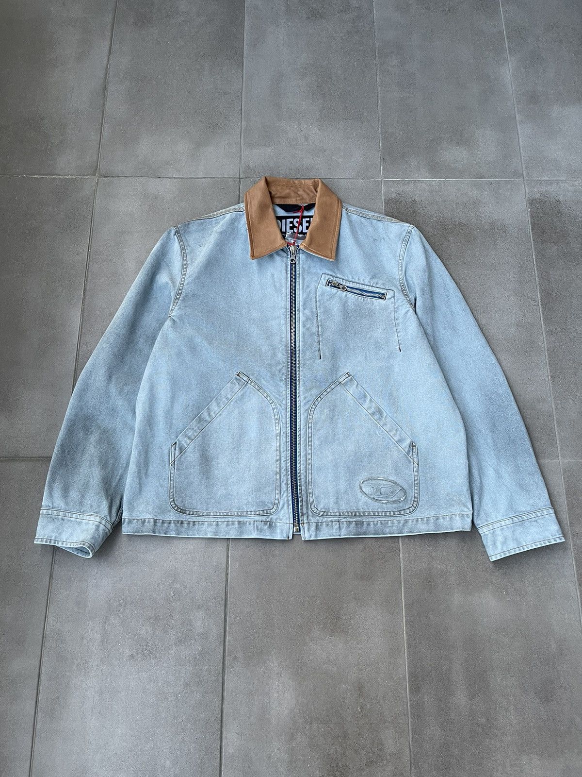 Diesel !DS! SS23 Diesel J-Chart Treated Canvas Indigo Denim Jacket Size US M / EU 48-50 / 2 - 2 Thumbnail