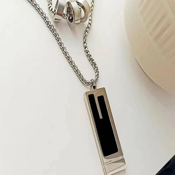 Other 2Pcs Set Women Stainless Steel Necklace Set Size ONE SIZE - 4 Thumbnail