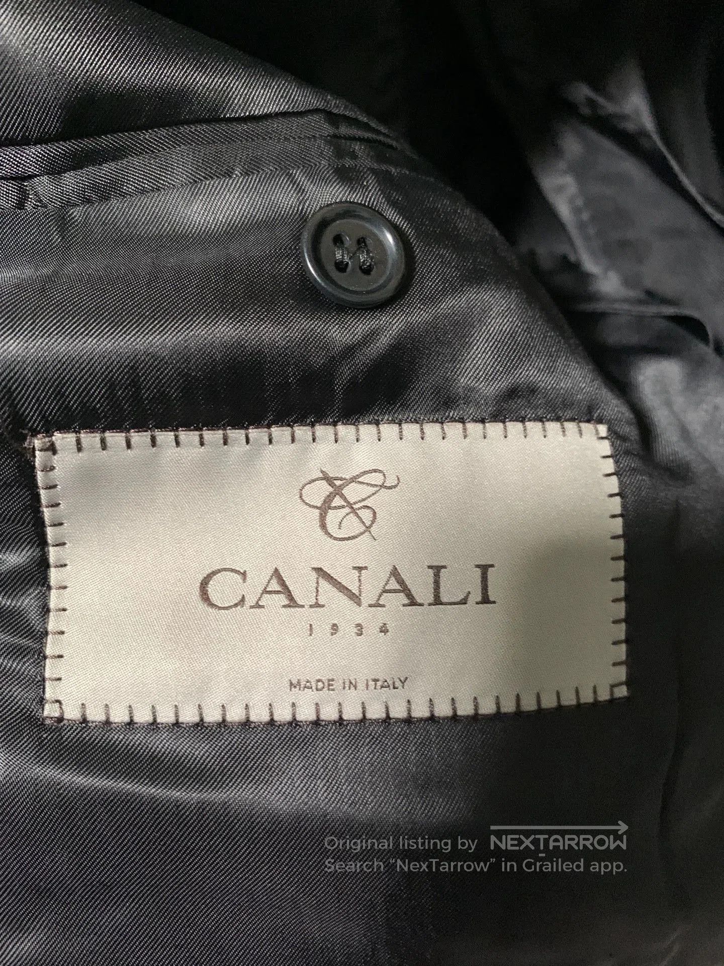 Canali black wool blazer with detachable brooch. Size US M / EU 48-50 / 2 - 5 Thumbnail