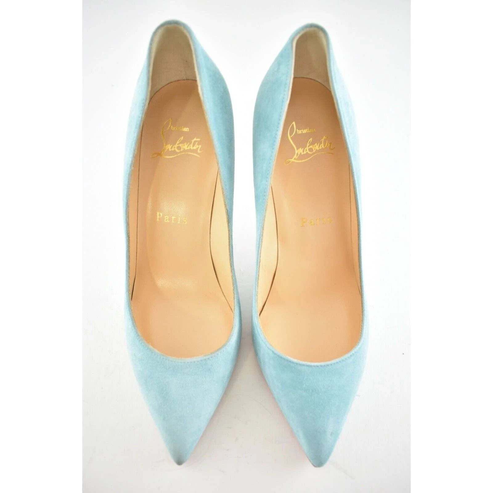 Christian Louboutin Christian Louboutin Pigalle Follies 85 Noumea Blue Suede Size US 6 / IT 36 - 7 Thumbnail