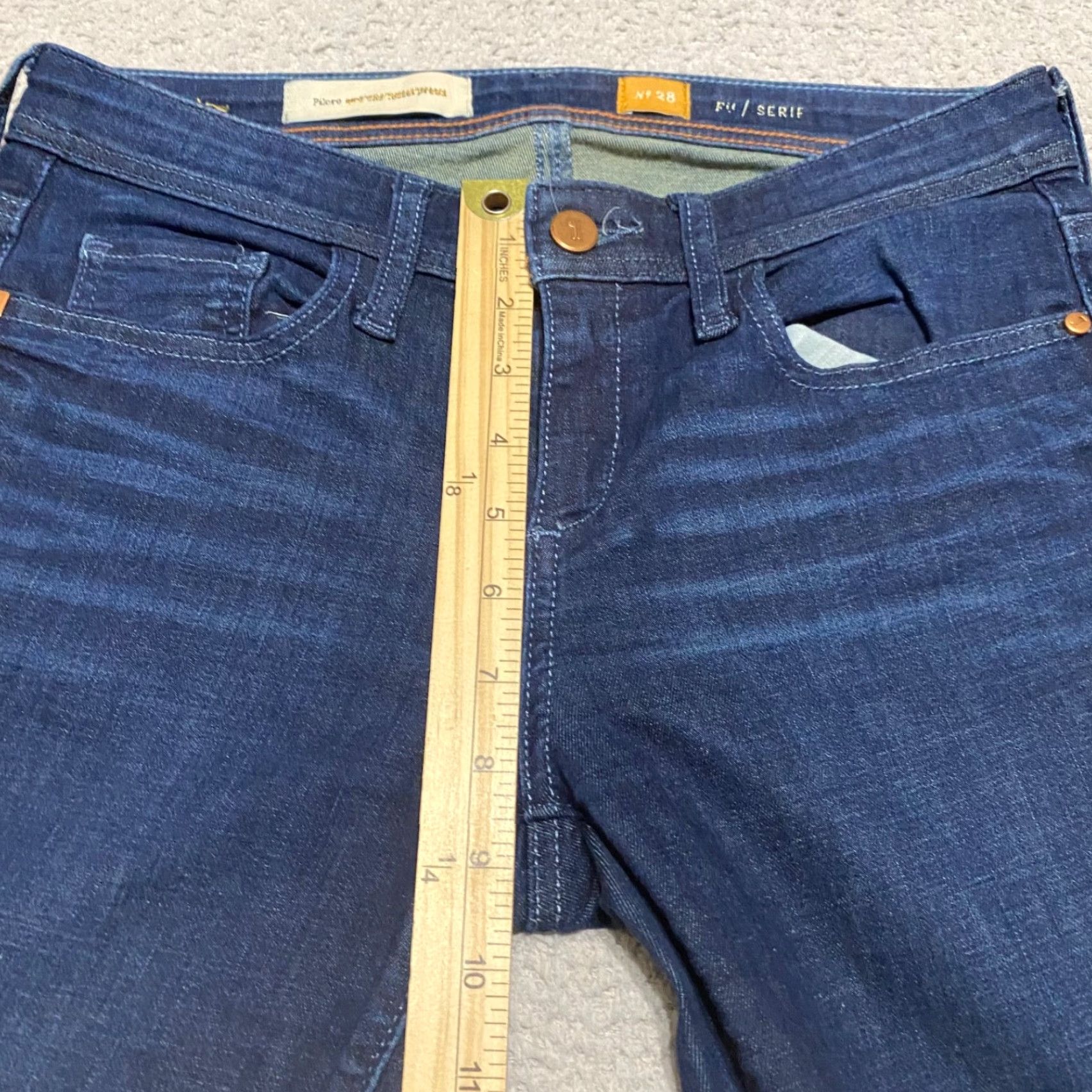 Anthropologie Anthropologie Pilcro Jeans Womens 28 Denim Dark Wash Skinny Low Rise 5-Pocket Stretch Regular Size Blue Button Zip Color Denim Size 28" / US 6 / IT 42 - 4 Thumbnail