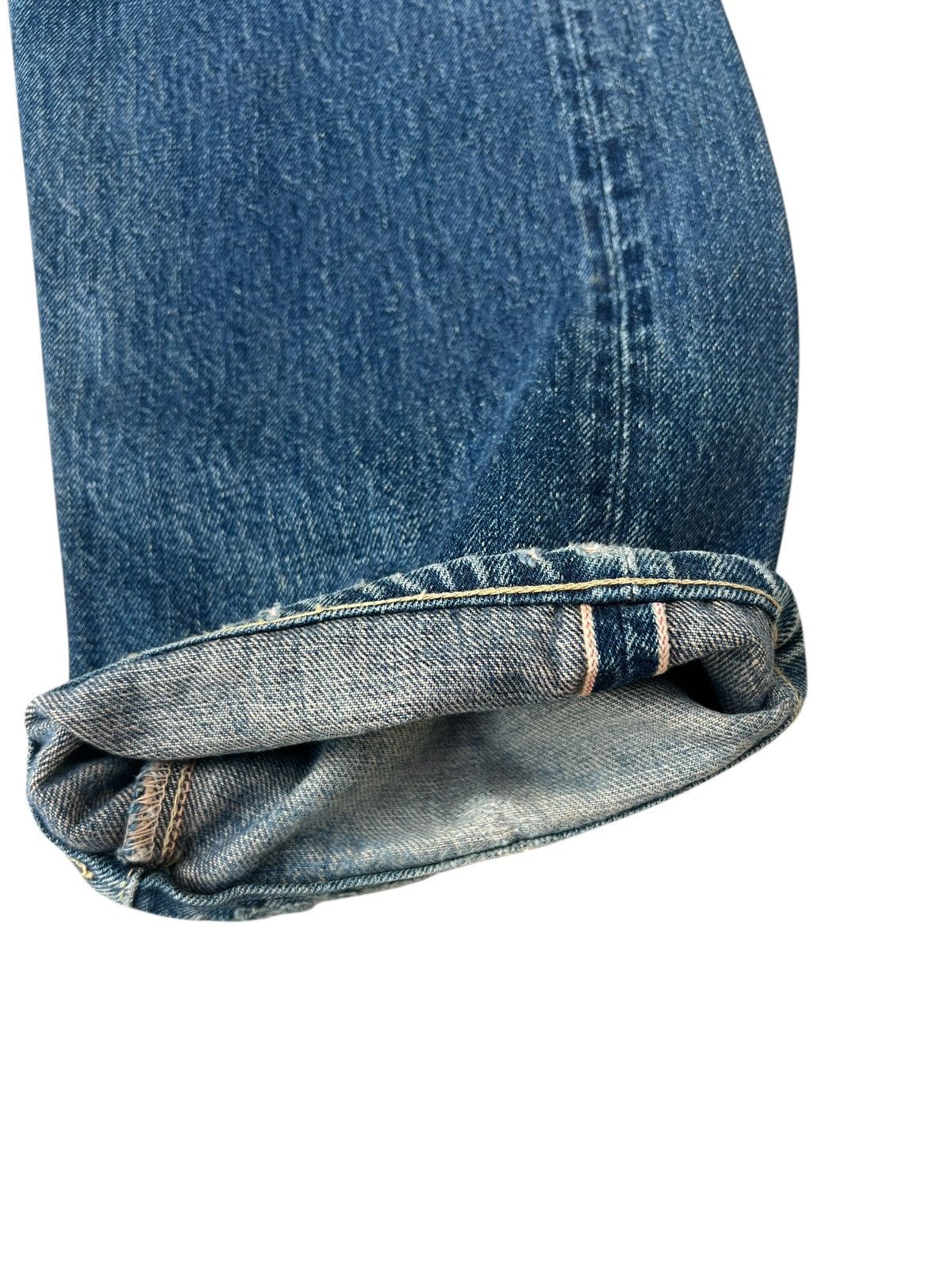 Levi's Vintage Clothing VTG 2002 Levi’s LVC Distress Denim Selvedge Jeans Trashed Size US 32 / EU 48 - 15 Thumbnail
