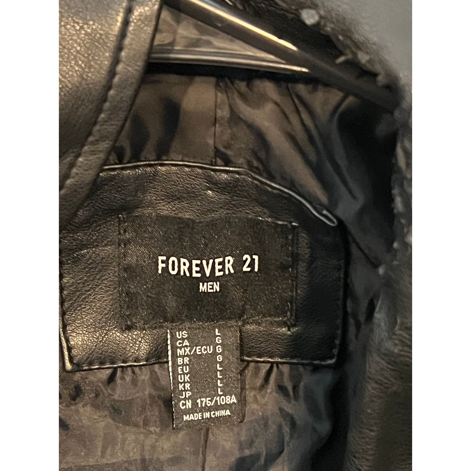 Forever 21 Forever 21 for Men Black Leather Moto Jacket Mens Large Size US L / EU 52-54 / 3 - 3 Thumbnail