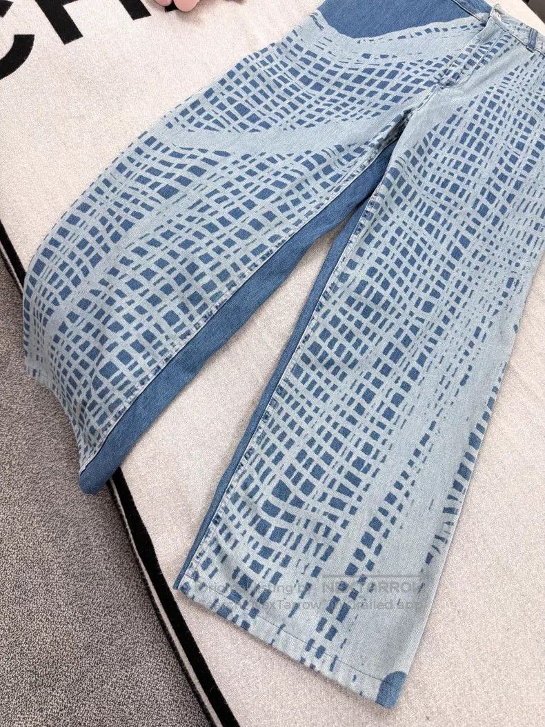Loewe Loewe Blue Plaid Denim Jeans Size 24" / US 00 / IT 34 - 4 Thumbnail