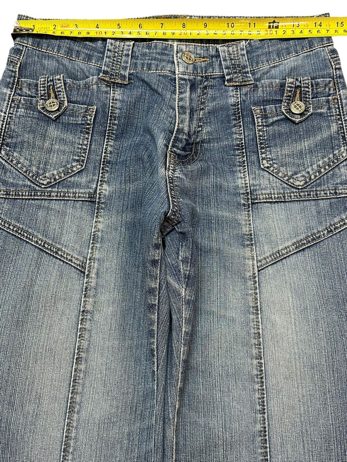 Japanese Brand Vintage Japanese Brand Faded Wash Avant Garde Baggy Jeans Size US 29 - 11 Thumbnail