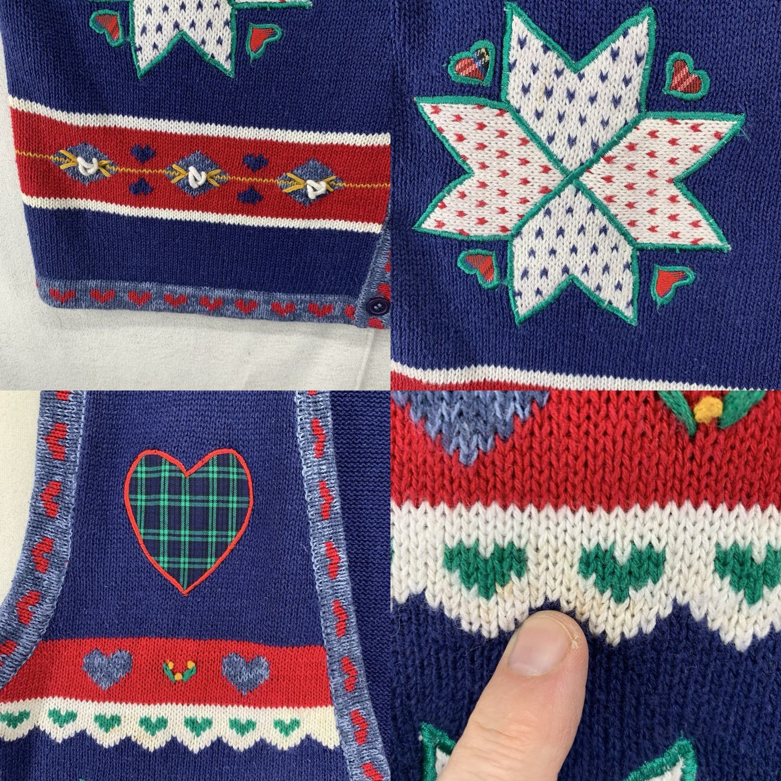 Vintage VINTAGE Koret City Blues Women's Sweater Vest Sleeveless Large Blue 90s Cat Hearts Knit Casual Size L / US 10 / IT 46 - 8 Thumbnail