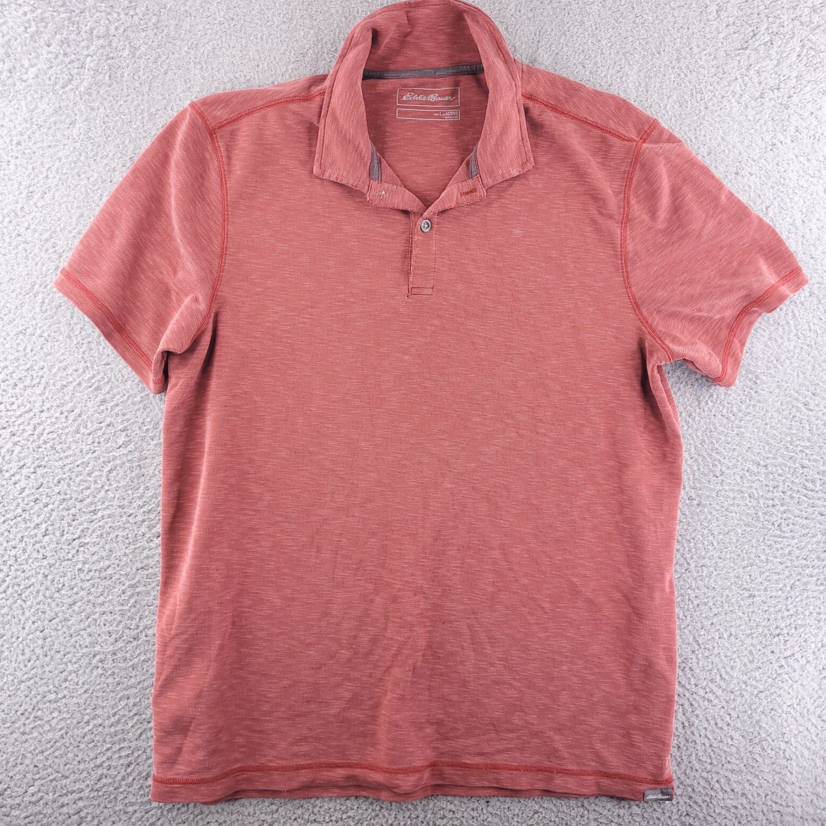 Eddie Bauer Eddie Bauer Polo Mens Large Slim Fit Red Knit Short Sleeve Shirt Size US L / EU 52-54 / 3 - 2 Thumbnail