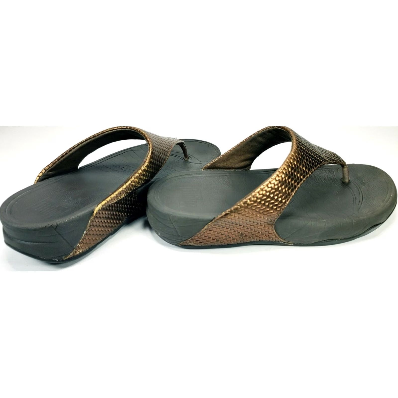 Vintage VINTAGE FitFlop Lulu Weave Flip Flop Sandal Bronze 38EU 7M Womens Men’s? Size US 7 / IT 37 - 6 Thumbnail