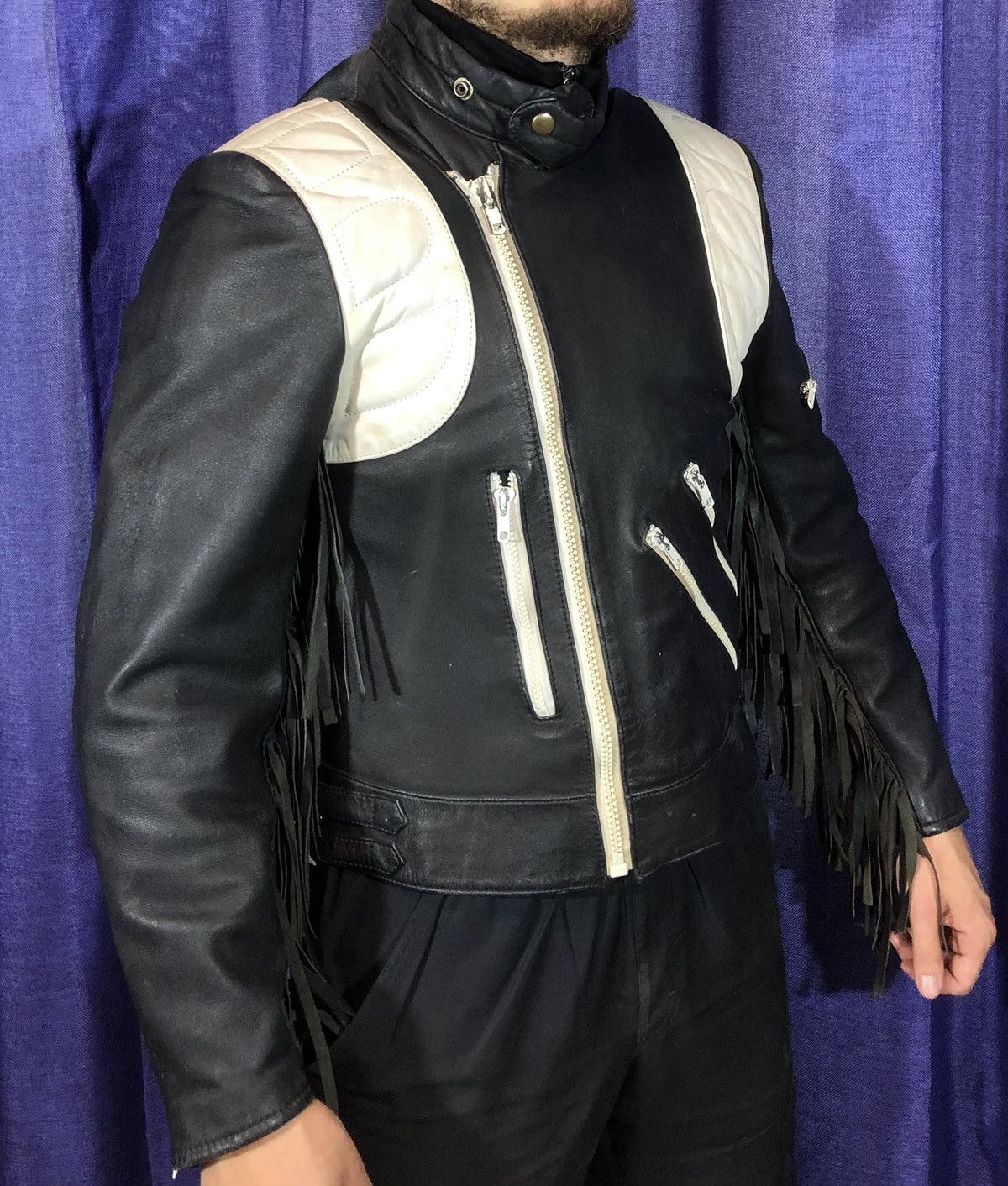 Vintage Echtes Leder Leather Jacket biker Racing Size US XS / EU 42 / 0 - 2 Thumbnail