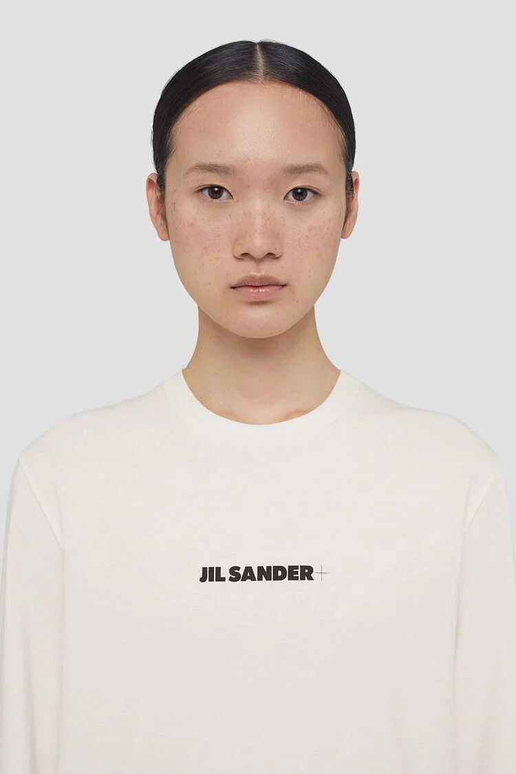 Jil Sander o1s22i1n0125 Logo Print Long Sleeve T-Shirt in White Size XS / US 0-2 / IT 36-38 - 5 Thumbnail