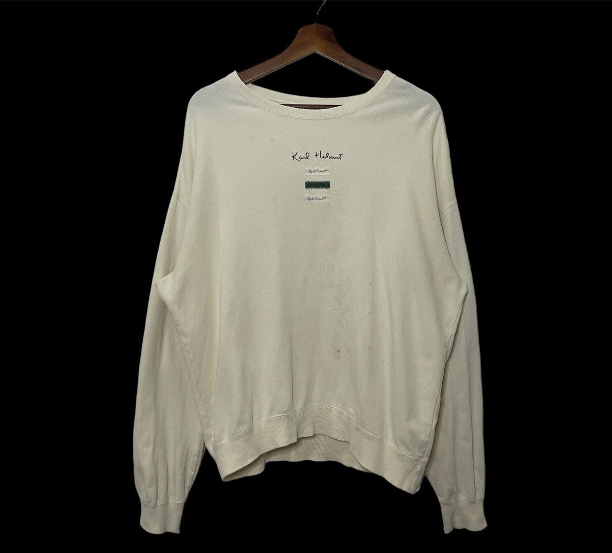 image of Vintage Karl Helmut Big Logo Sweatshirt in White, Men's (Size Large)