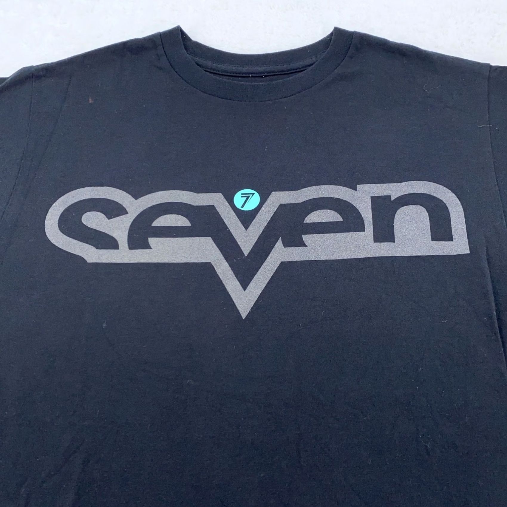 Vintage Seven Shirt Mens XS Black Graphic Logo Tee Short Sleeve Crew Neck Autograph Signed Size US XS / EU 42 / 0 - 2 Thumbnail