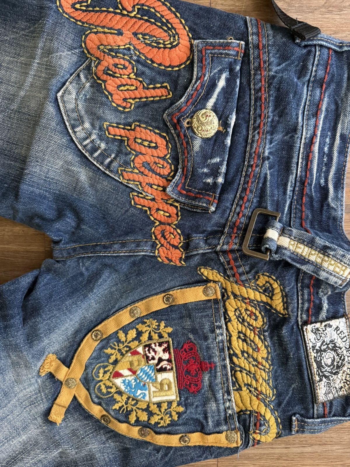 Japanese Brand Japanese Red Pepper Low Waist Embroided Bootcut Jeans Size 26" / US 2 / IT 38 - 3 Thumbnail