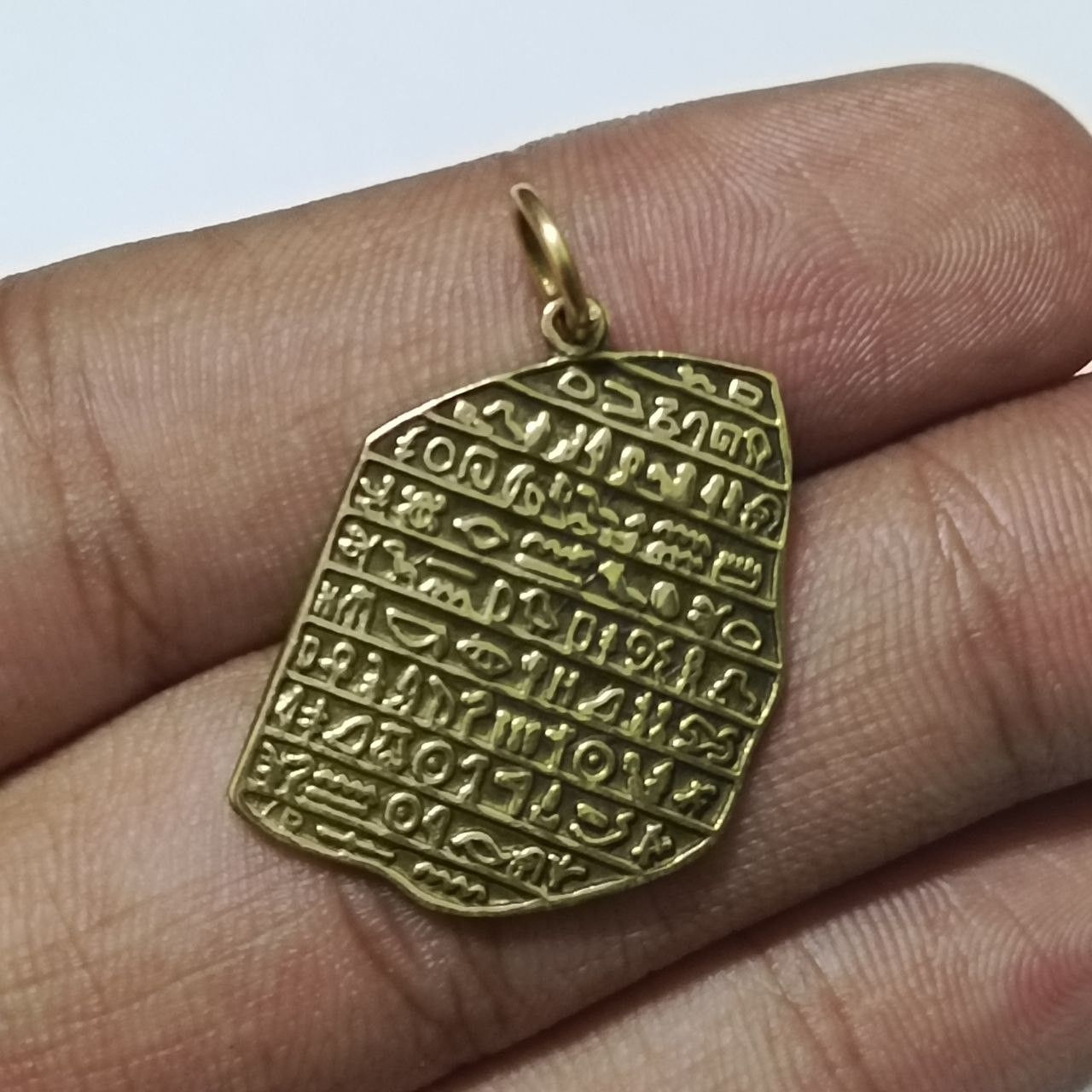 Other Copper Rosetta Stone pendant engraved Egyptian hieroglyphs Size ONE SIZE - 7 Thumbnail