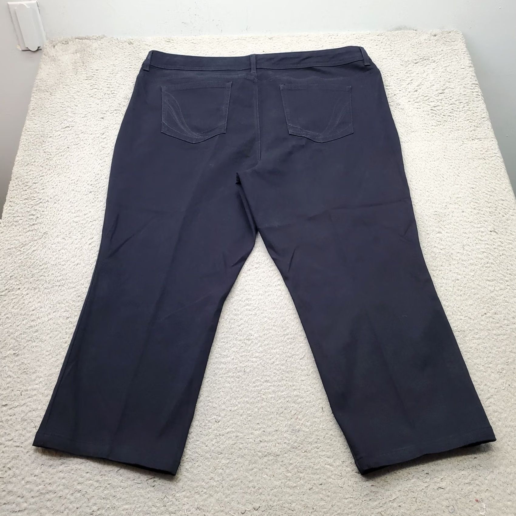 Vintage Style&co. Jeans Womens 22W Blue Flat Front Straight Leg Stretch High Waist Jeans Size 40" / US 18 - 2 Thumbnail