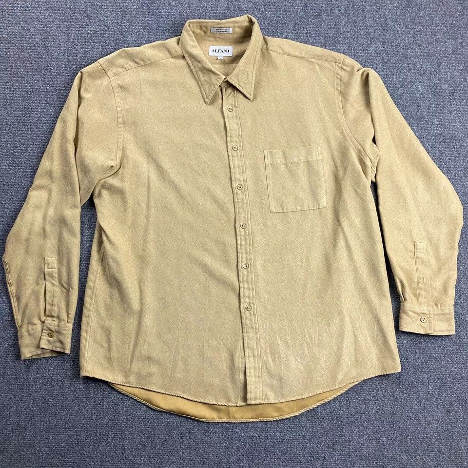 Alfani Alfani Shirt Men's XL Suede Button Up Pocket Vintage Size US XL / EU 56 / 4 - 1 Thumbnail