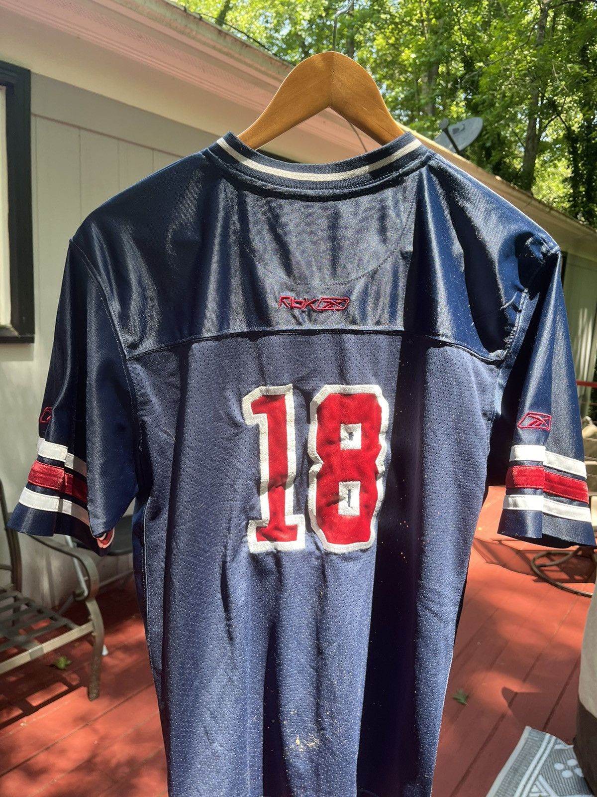 Reebok Vintage Men's Navy Blue and Red Reebok Jersey Size US L / EU 52-54 / 3 - 2 Thumbnail
