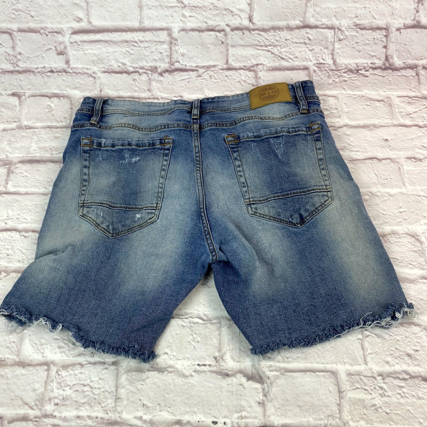 Jordan Craig Jordan Craig Shorts Mens 36 Blue Denim Distressed Frayed Hem Casual Streetwear Size US 36 / EU 52 - 2 Thumbnail
