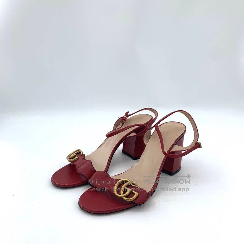 Gucci Gucci Dark red double G logo one-character buckle thick-he Size US 8.5 / IT 38.5 - 1 Thumbnail