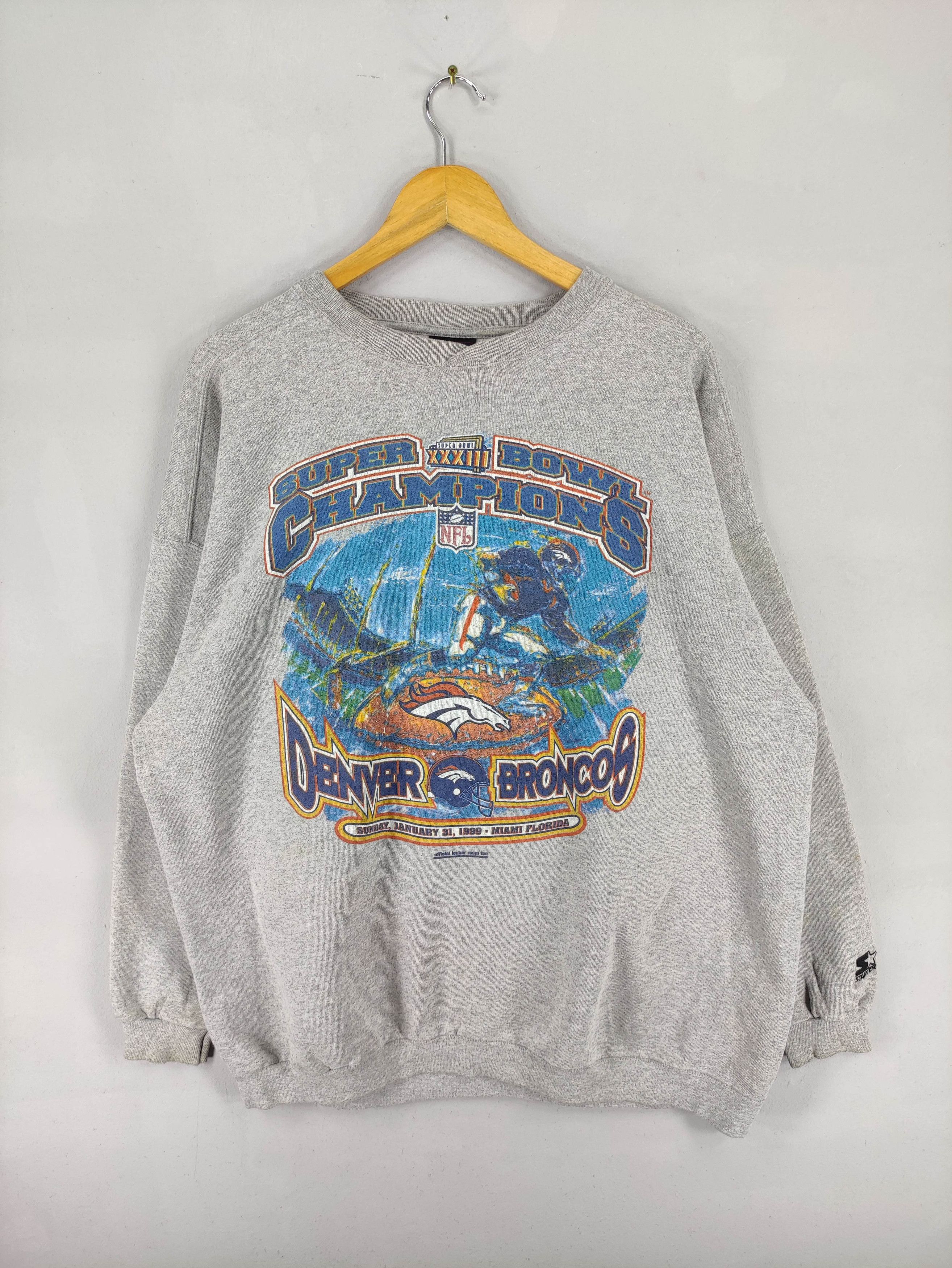 Starter Vintage Starter Denver Broncos Super Bowl Sweatshirt Size US XL / EU 56 / 4 - 1 Thumbnail