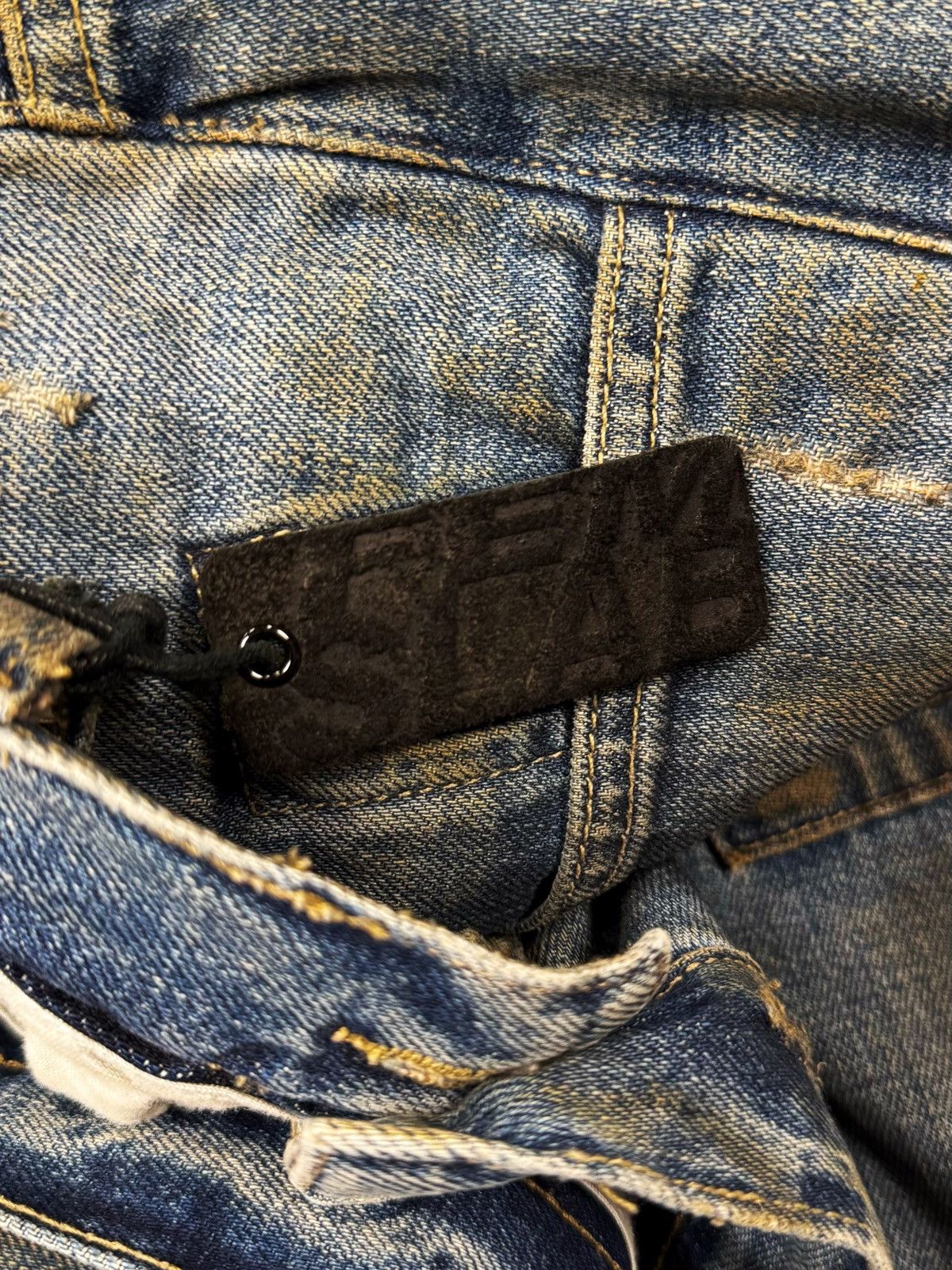 Rick Owens 2000s Rick Owens ‘Slab’ Dirt Wash Blue Bootcut Denim Size US 30 / EU 46 - 3 Thumbnail