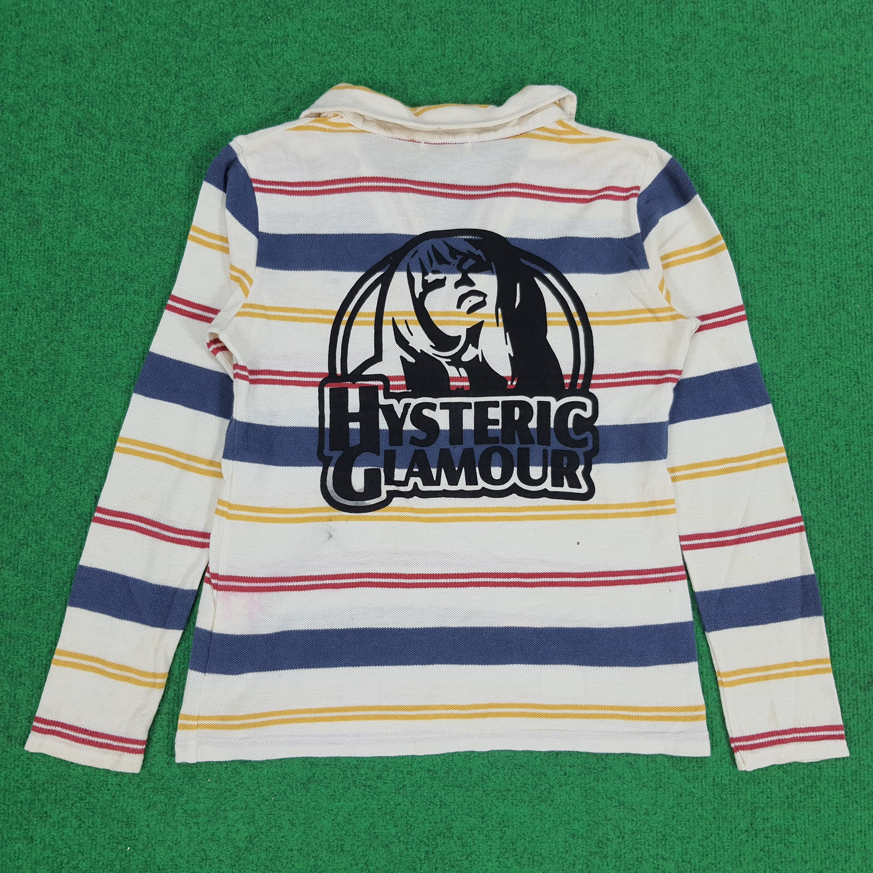 Hysteric Glamour × Japanese Brand × Vintage Vintage Hysteric Glamour Japanese Brand Striped Polo Shirt Size XS / US 0-2 / IT 36-38 - 1 Thumbnail